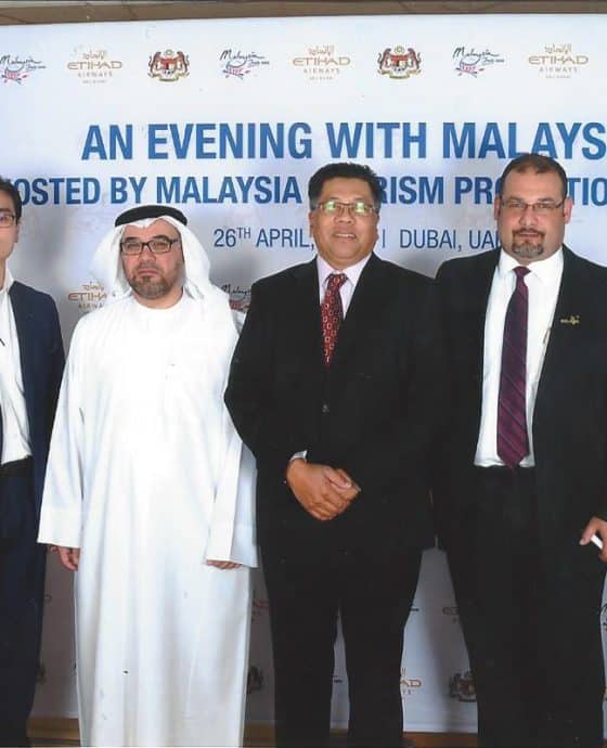 Mr. Abdalla Alzari, Mr. Eric Teo and Mr. Walid Jumaa was cordially invited to the Malaysian Tourism Gala Dinner held at Grand Hyatt Hotel in Dubai dated 26 April 2016